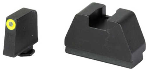 AmeriGlo 4XL Optic Compatible Sight Night Sights Green Tritium LumiGreen Outline .385" Front Flat Black .480" Rear Fits