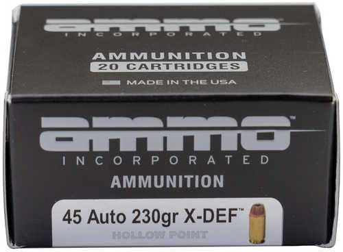 45 ACP 20 Rounds Ammunition Ammo Inc 230 Grain Jacketed Hollow Point