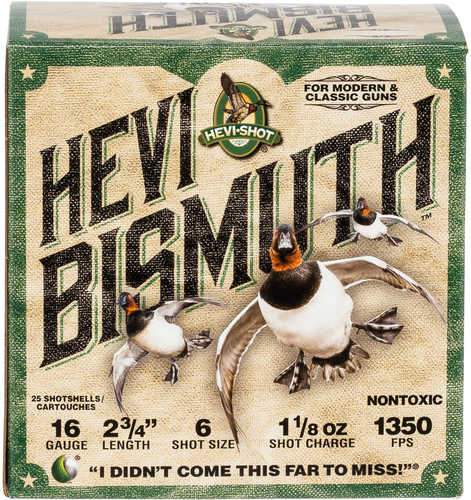 16 Ga Bismuth-6 1-1/8 oz 2-3/4" 25 Rds Hevi-Shot-Environ Metal Shotgun Ammo-img-0