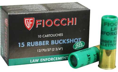 Fiocchi 12Ga 2.75" 15-Pellet Rubber Buck 10Rd 25Bx/Cs