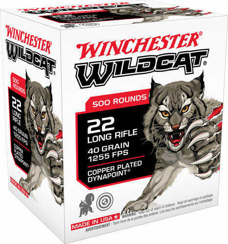 Winchester Wildcat 22 LR 40 Gr 500 Rounds 1255Fps Lead-Round Nose