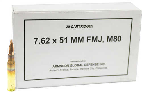 Armscor Precision M80 7.62x51mm NATO 147 gr FMJ Ammo 20 Round Box