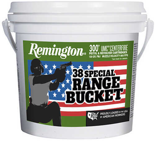Remington UMC Range Bucket<span style="font-weight:bolder; "> 38</span> <span style="font-weight:bolder; ">Special</span> 130 gr Full Metal Jacket (FMJ) Ammo 300 Per