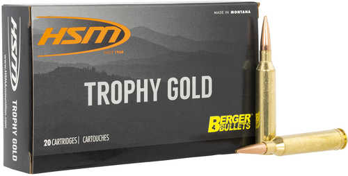 HSM Trophy Gold 6.5X284 Norma 130 Gr Berger Hunting VLD Match Ammo 20 Round Box