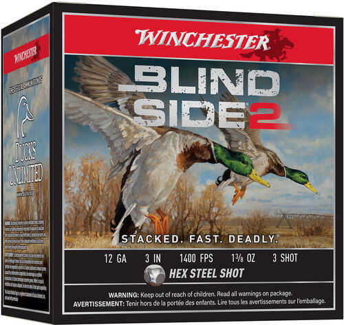 Winchester Blind Side 2 12 Gauge 3" 1 3/8 Oz 3 Shot 25 Round Box
