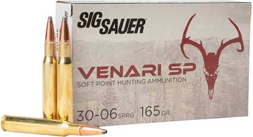 Sig Sauer Venari 30-06 Springfield 165 Gr 2900 Fps Soft Point (SP) Ammo 20 Round Box
