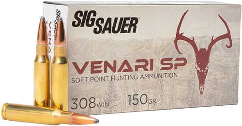 Sig Sauer Venari SP .<span style="font-weight:bolder; ">308</span> Win 150 Grain Soft Point Ammunition