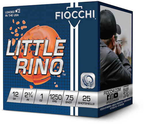 12 Gauge 2-3/4" Lead-7.5 1-1/8 oz 25 Rounds Fiocchi Shotgun Ammunition