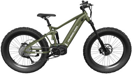 QuietKat Rubicon Bike Military Green Medium 5'6" To 6' SRAM 9-Speed Ultra 1000W Mid-Drive Motor