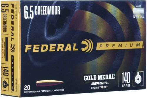 Federal Premium Gold Medal 6.5 Creedmoor 140 Grain Berger Hybrid Target 20 Per Box