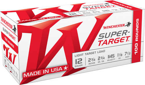 Winchester Ammo Super-Target Light Target 12 Gauge 2.75" 1 1/8 oz 1145 fps 7.5 Shot 100 Round Box