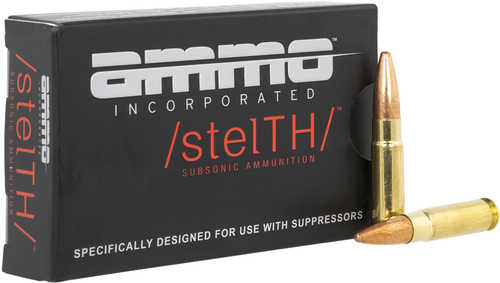 Ammo Inc 300B220TMCSTLA20 stelTH 300 Blackout 220 Gr Total Metal Jacket (TMJ) 20 Bx/10 Cs