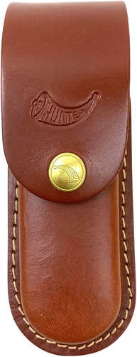 Hunter Company Knife Sheath Belt Loop Tan Leather Fits 4.75-5.50" Closed Folded