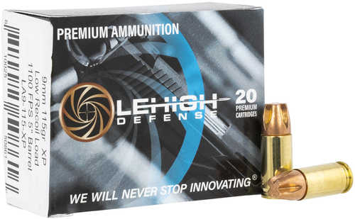 Lehigh Defense LA9115XP Xtreme Penetrator 9mm Luger 115 Grain XP FTM 20 Per Box