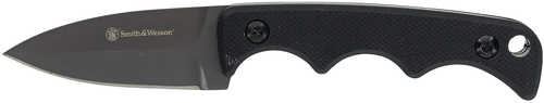 Smith & Wesson Knives H.R.T. Neck Knife Fixed Spear Point/Plain Titanium Nitride Coated Includes Sheath
