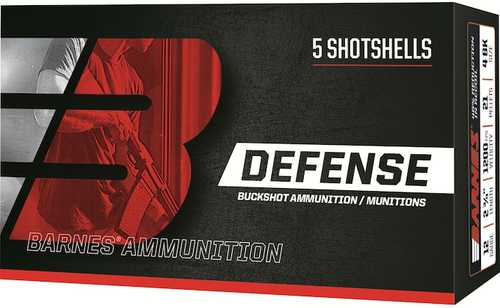 BARNES BULLETS 12GA 2.75in 4 BUCK DEFENSE BUCKSHOT 5/20