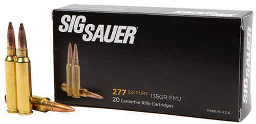 Sig Sauer Elite Ball 277 Sig Fury 135 gr 2750 fps Full Metal Jacket (FMJ) Ammo 20 Round Box