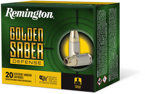 Remington Ammunition 27607 Golden Saber Defense 40 S&W 165 Gr 1150 Fps Brass Jacket Hollow Point (BJHP) 20 Bx/25 Cs