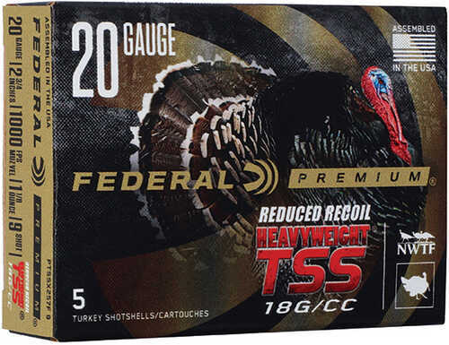 Federal Premium Heavyweight TSS 20 Gauge 2 3/4" 1-1/8 oz 9 Shot Ammo 5 Round Box