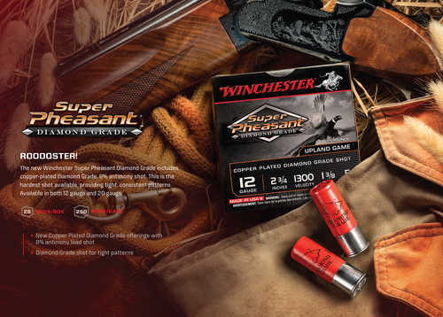 Winchester Super Pheasant Diamond Grade 12 Gauge 2.75" 1 3/8 oz 1300 fps 5 Shot Ammo 25 Round Box