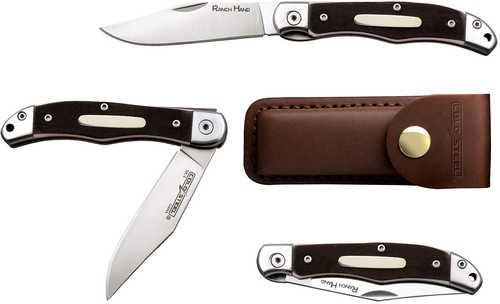 Cold Steel CSFL3Rb Ranch Hand 3" Folding Clip Point Plain Sk-5 Blade/Brown W/Polished Bolsters Faux Sawed Bone