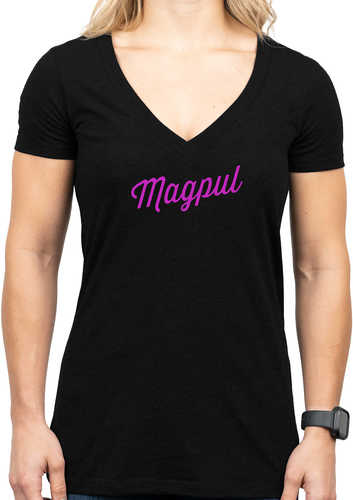 Magpul Mag1336-001-L Rover Script Women's Black Cotton/Polyester Short Sleeve Large