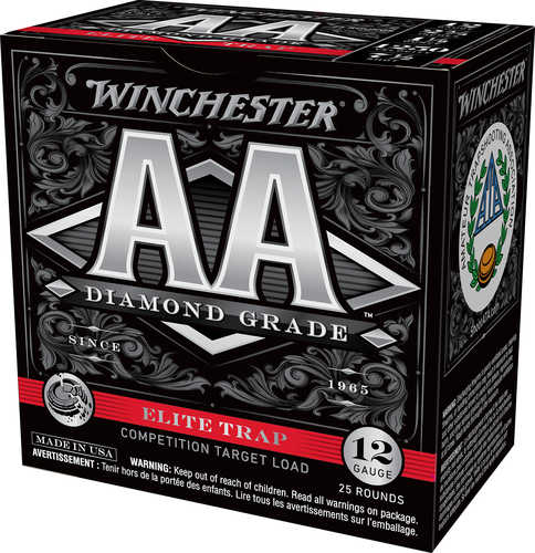 Winchester AA Diamond Grade Elite Trap 12 Gauge 2-3/4" 1-1/8 oz 1250 Fps 7.5 Shot 25 Rounds