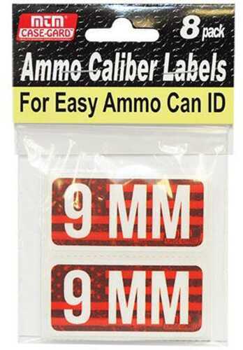 MTM Ammo Caliber Labels 9mm - 8/ct