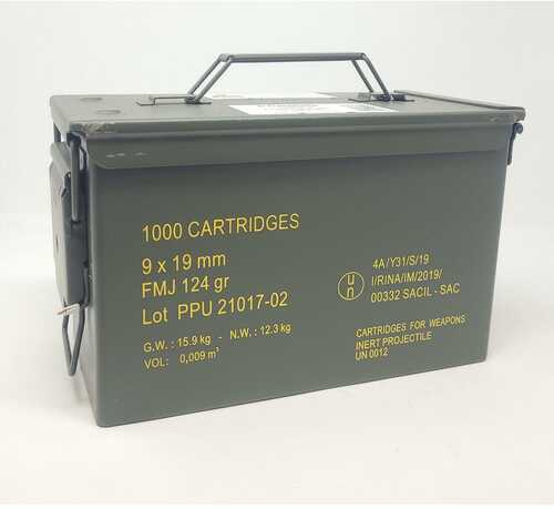 Click to see larger image. PPU Rangemaster Ammunition 9mm Luger 124 Gr FMJ 1263 Fps 1000 Rounds (Metal Can)