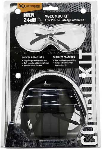 Pyramex Vgcombo110 Low-profile Combo Kit Scratch Resistant Clear Lens & Frame With Rubber Temple Tips, Gray Low-profile