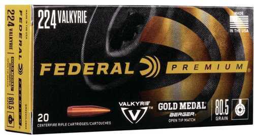 Federal<span style="font-weight:bolder; "> 224</span> <span style="font-weight:bolder; ">Valkyrie</span> 80.5Gr Gold Medal Berger Ammo 20Rd