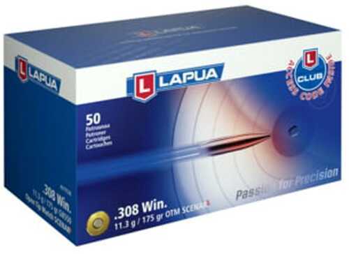 Lapua Rifle Ammo 308 Winchester 175Gr Scenar-L OTM Bx/50