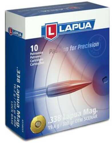 Lapua Rifle Ammunition .338 Mag 300 Gr HPBT 2723 Fps 10/ct