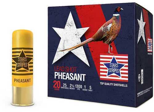 PPU Stars & Stripes Pheasant Load Shotshells 20Ga 2-3/4 1Oz 1300 Fps #5 25/ct