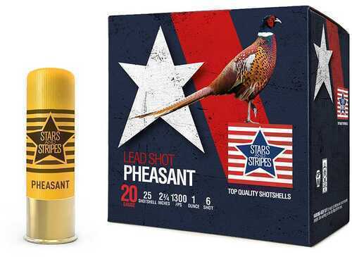 PPU Stars & Stripes Pheasant Load Shotshells 20Ga 2-3/4 1Oz 1300 Fps #6 25/ct