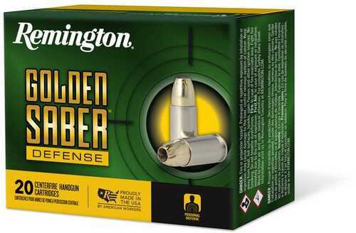Click to see larger image. Remington Golden Saber Defense Ammunition .45 Auto(+P) 185Gr BJHP 1140 Fps 20/ct