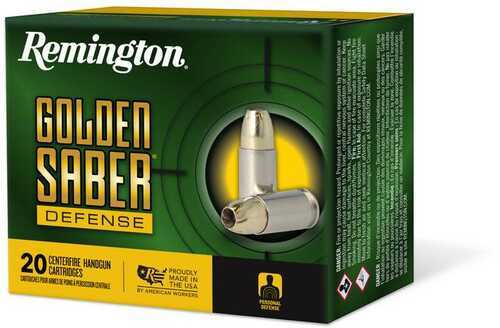 Remington Ammunition R21369 Golden Saber Defense 10mm Auto 180 Gr Brass Jacket Hollow Point (BJHP) 20 Bx/25 Cs