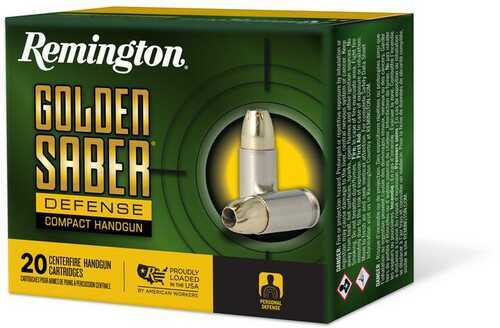 Remington Ammunition R21370 Golden Saber Defense 10mm Auto 180 Gr Brass Jacket Hollow Point (BJHP) 20 Per Box/ 25 Cs