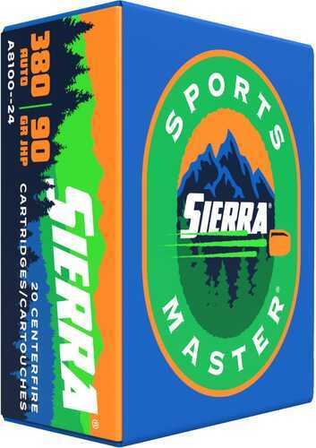 Sierra Sports Master Handgun Ammunition .380 Auto 90 Gr JHP 990 Fps 20/ct