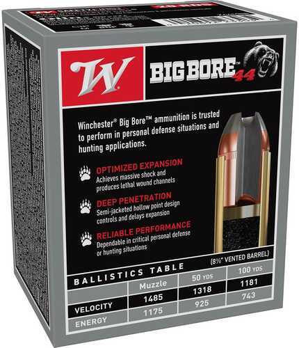 Winchester Big Bore Handgun Ammunition .44 Mag 240Gr SJHP 1485 Fps 20/ct