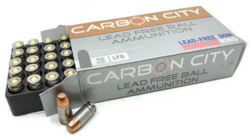 Carbon City Lead Free Ball Pistol Ammo 9mm 100 gr. Lead Free Ball 50 Round Box Steel Case Model: AX9100LFB