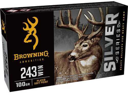 Browning 243 Winchester 100 Grain Silver Series Rifle Ammo 20 Rounds