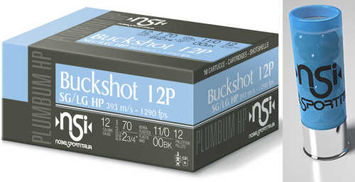 Nobel Buckshot 12ga Lead 00-buck 2-3/4 case of 250 rounds