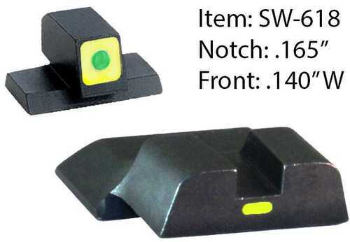 Ameriglo Cap Tritium Night Sights For S&w M&p Shield / Front - Green Outline Lumigreen Style