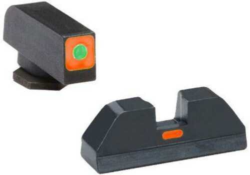 Green Tritium Outline Orange Square (non Trit) Rear For Glock Gen 1-4