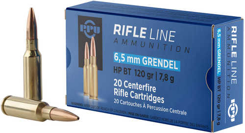 PPU 6.5 Grendel 120 Gr Hollow Point Boat Tail (HPBT) 20 Bx