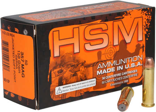 HSM 35722N Pro Pistol 357 Mag 158 Gr Jacketed Soft Point 50 Per Box