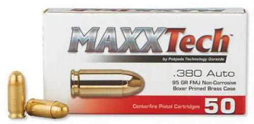 Maxxtech 380 ACP 95 Gr Full Metal Jacket 50 Per Box 20 Cs