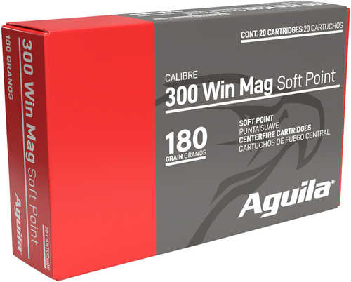 Aguila 300 Win Mag Ammo 180 Gr Soft Point InterLock Boat Tail 20 Per Box