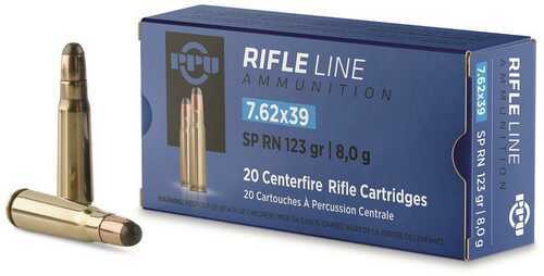 PPU 7.62x39 Ammo 123 Grain Pointed Soft Point 20 Per Box